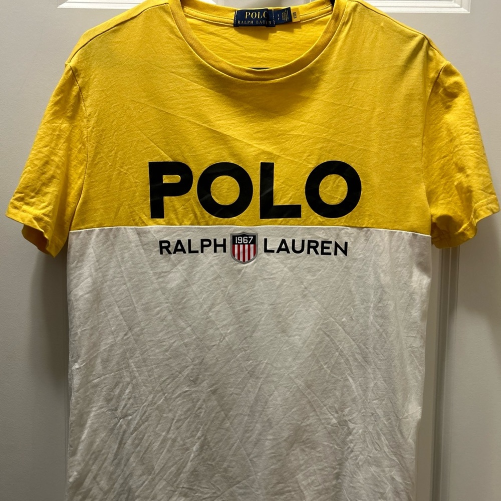 Polo Ralph Lauren Men’s Small T-shirt Colorblock Spell Out Crew Neck Tee Preppy